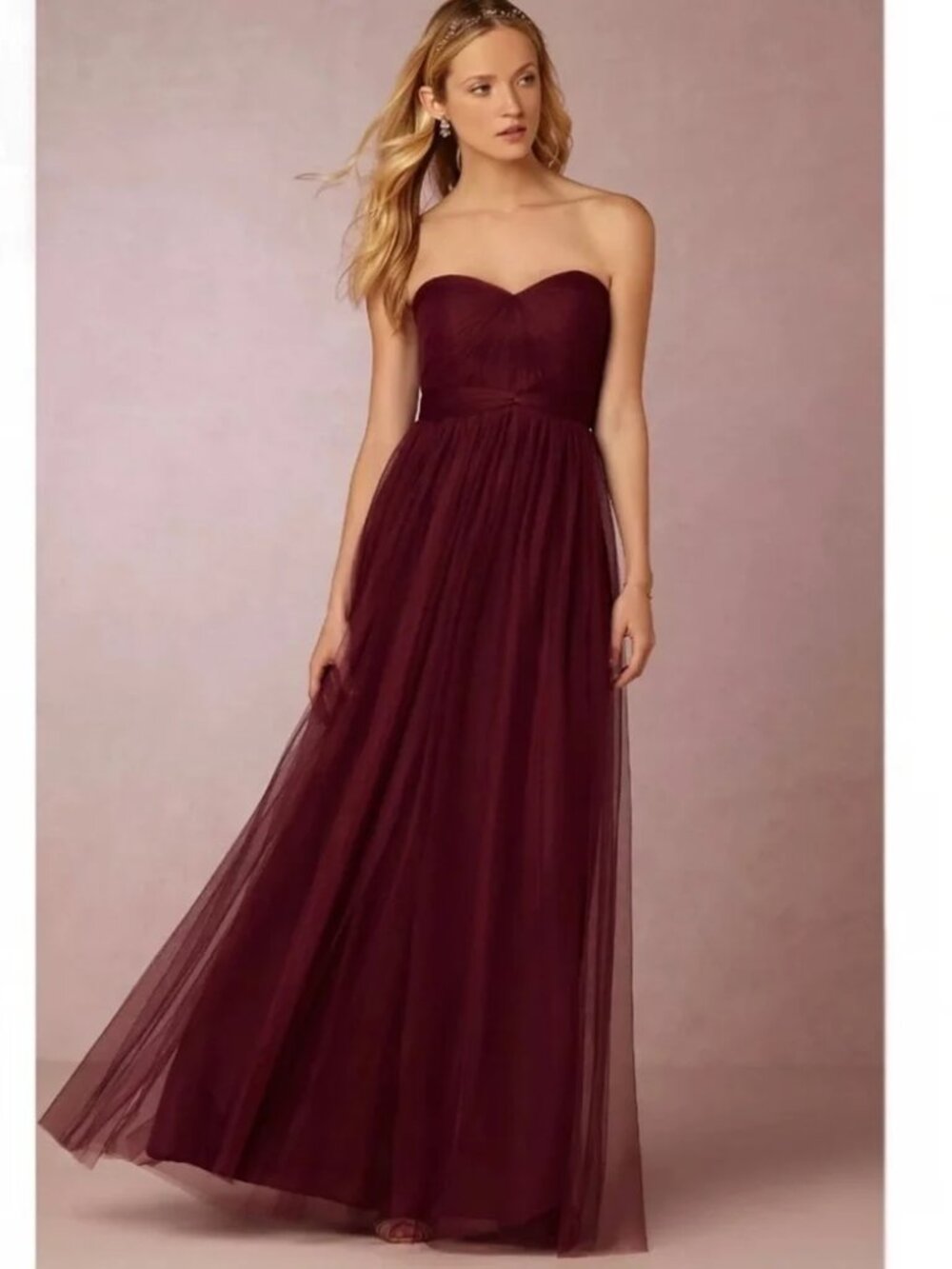 Jenny Yoo Collection Annabelle Convertible Tulle Dress in Black Cherry--Sz 22